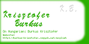 krisztofer burkus business card